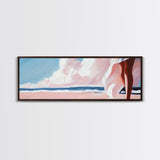 Sunset Glow, Pastel Sky, Tranquil Ocean, Soft Horizon, Canvas Print, Dreamy Beach Scene, Boho Aesthetic, Living Room Wall Art