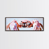 Pink Crab, Coastal Marine Art, Beach House Wall Decor, Framed Canvas Print, Nautical Aesthetic, Ocean Wildlife, Kitchen Wall Art