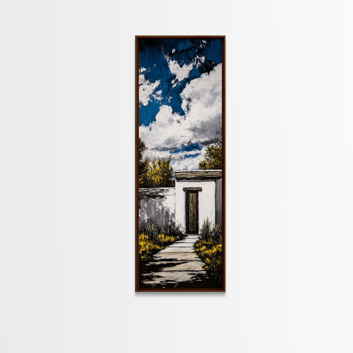 Modern Desert, Rustic Door, Southwest Home, Framed Canvas Print, Adobe House, Boho Decor, Minimalist Wall Art, Living Room Wall Art