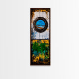 Nautical Window, Rustic Wood, Coastal Home, Canvas Print, Ocean View, Maritime Wall Art, Beach House Decor, Living Room Wall Art
