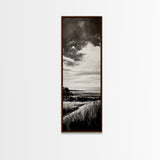 Stormy Horizon, Moody Landscape, Coastal View, Canvas Print, Black and White Art, Minimalist Painting, Modern Wall Decor, Office Art