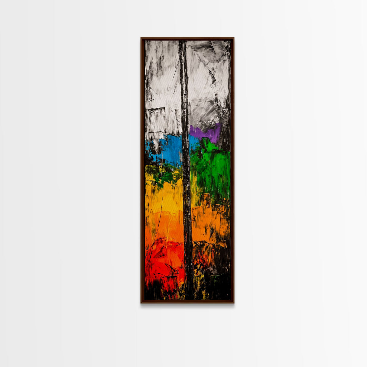 Urban Abstract, Textured Painting, Mixed Media Art, Colorful Composition, Modern Home Decor, Industrial Style, Framed Canvas Print