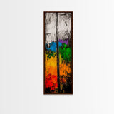 Urban Abstract, Textured Painting, Mixed Media Art, Colorful Composition, Modern Home Decor, Industrial Style, Framed Canvas Print