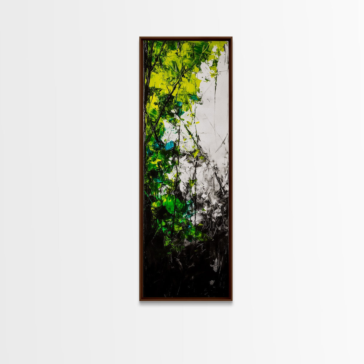 Vibrant Forest, Green Abstract Art, Nature Inspired Wall Decor, Framed Canvas Print, Rustic Home Decor, Boho Wall Art, Entryway Art