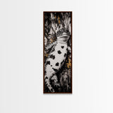 Spotted Lizard, Nature Wildlife, Animal Art, Black White Reptile, Rustic Wall Decor, Unique Home Art, Framed Canvas Print