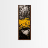 Abstract Yellow, Bold Modern Art, Textured Expressionist, High Contrast Decor, Contemporary Wall Accent, Framed Canvas Print