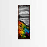 Vibrant Hillside, Ocean Coastline, Bold Color Landscape, Modern Impressionism, Unique Home Decor, Framed Canvas Print