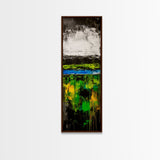 Abstract Landscape, Green Blue Art, Modern Wall Art, Framed Canvas Print, Office Decor, Large Artwork, Living Room Art, Minimalist Art