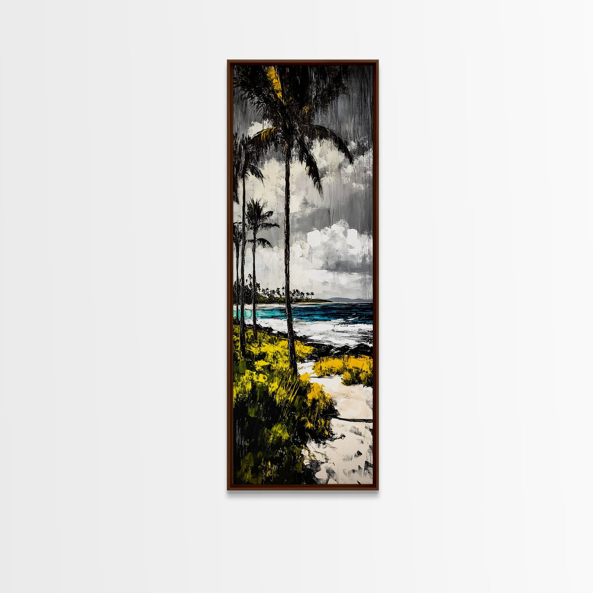 Tropical Beach, Palm Tree, Ocean View, Coastal Wall Art, Canvas Print, Beach House Decor, Modern Wall Art, Living Room Art