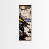 Coastal Cliff, Ocean Waves, Moody Seascape, Nautical Wall Art, Canvas Print, Beach House Decor, Modern Landscape, Living Room Art