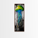 Jellyfish Art, Ocean Life, Colorful Abstract, Underwater Decor, Canvas Print, Modern Wall Art, Coastal Home, Living Room Art