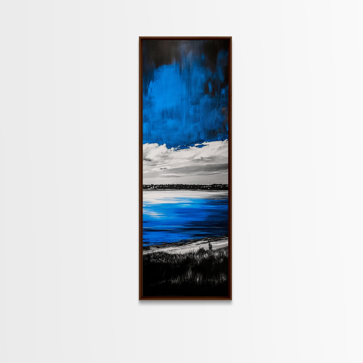 Blue Waters, Coastal Horizon, Minimalist Landscape, Modern Seascape, Canvas Print, Nautical Wall Art, Living Room Art, Office Decor