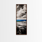 Tranquil Ocean View, Coastal Landscape Art, Blue Waters, Minimalist Beach Scene, Canvas Print, Living Room Decor, Serene Nature Art