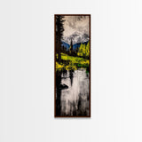 Mountain Reflection, Alpine Lake, Canvas Print, Wilderness Landscape, Cabin Wall Art, Nature Decor, Black and White Art, Living Room Art