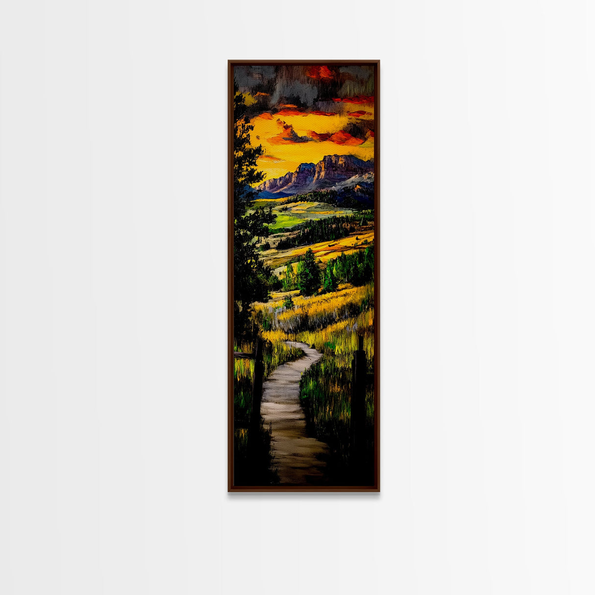 Sunset Path, Vibrant Landscape, Canvas Print, Sunset Art, Autumn Wall Decor, Nature Lover Gift, Rustic Home Art, Living Room Wall Art