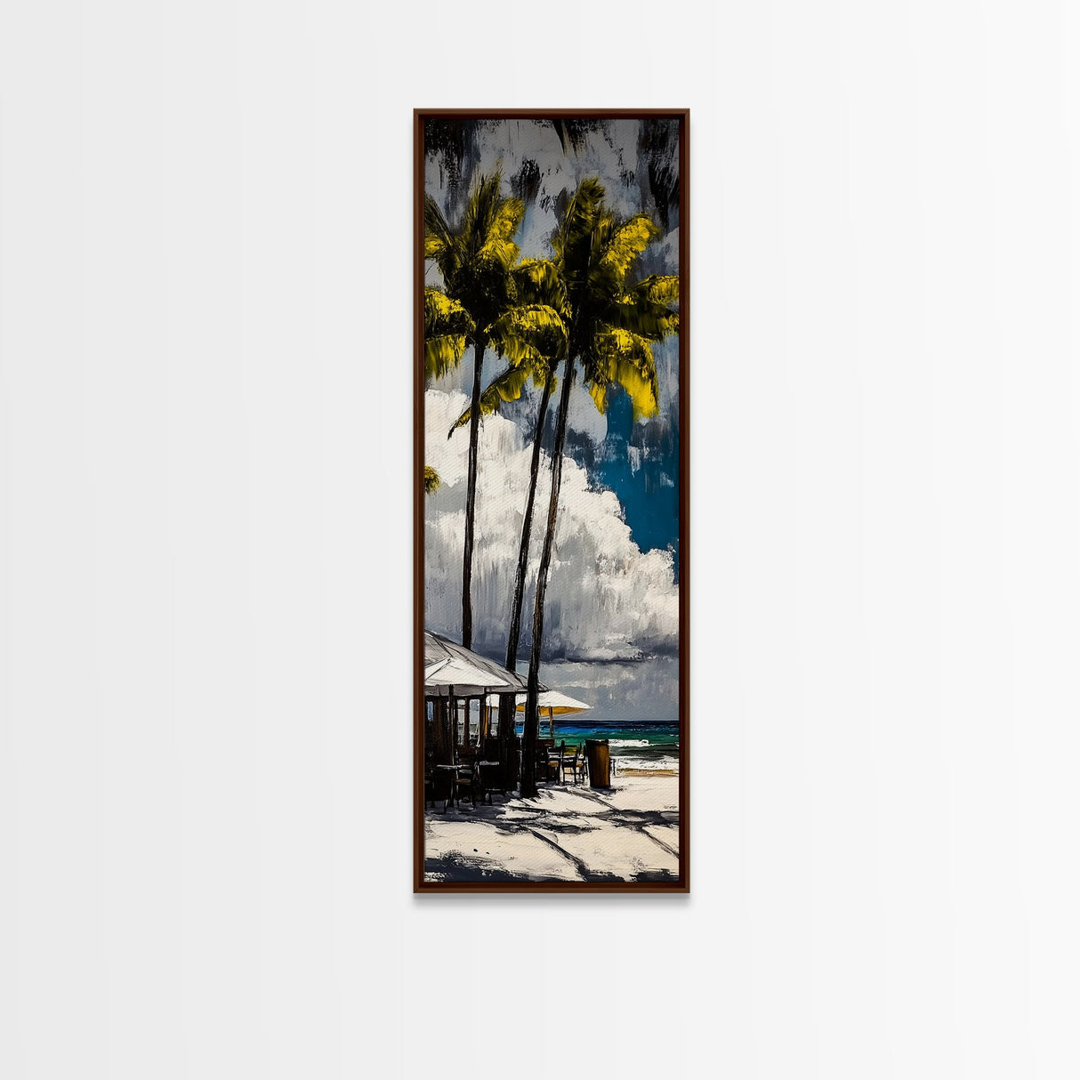 Tropical Paradise, Palm Tree Art, Coastal Decor, Beach House Painting, Vacation Vibes, Canvas Print, Living Room Wall Art, Boho Chic