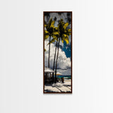 Tropical Paradise, Palm Tree Art, Coastal Decor, Beach House Painting, Vacation Vibes, Canvas Print, Living Room Wall Art, Boho Chic