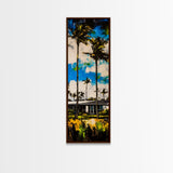 Modern Tropical Home Painting, Palm Trees Wall Art, Coastal Beach House Decor, Vibrant Blue and Green Art, Summer Wall Art, Canvas Print