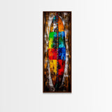 Abstract Surfboard, Vibrant Beach Art, Boho Wall Decor, Coastal Home, Surf Culture, Canvas Print, Living Room, Colorful Statement