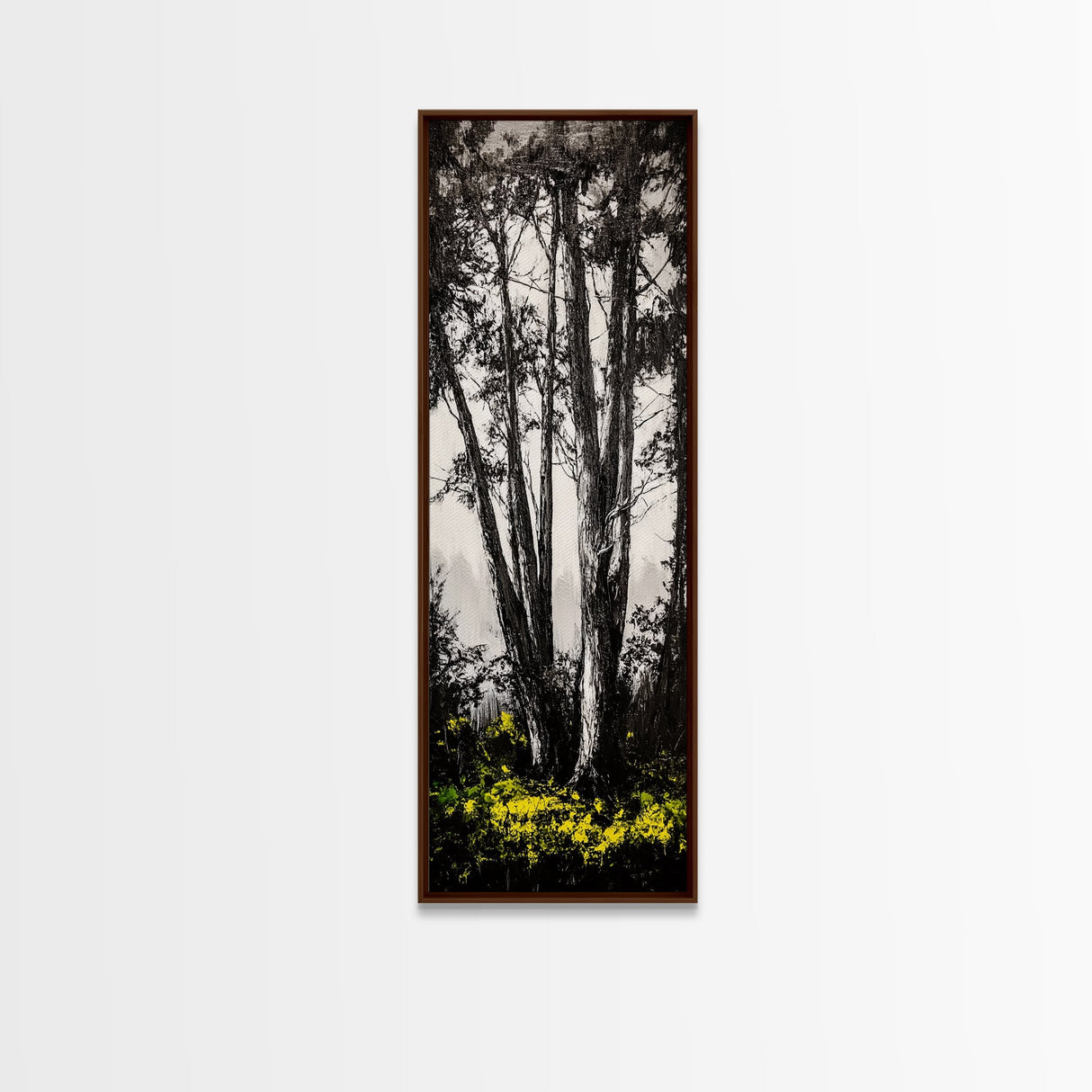 Black and White Tree Art, Forest Wall Decor, Nature Artwork, Minimalist Landscape, Rustic Home Decor, Office Art, Framed Canvas Print