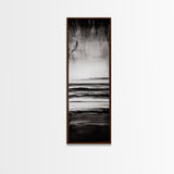 Black and White Seascape, Minimalist Ocean Horizon Art, Coastal Nautical Wall Decor, Modern Beach House Artwork, Framed Canvas Print