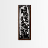 Black and White Stones, Minimalist Rock Art, Rustic Home Decor, Natural Texture Print, Modern Zen Wall Art, Framed Canvas Print