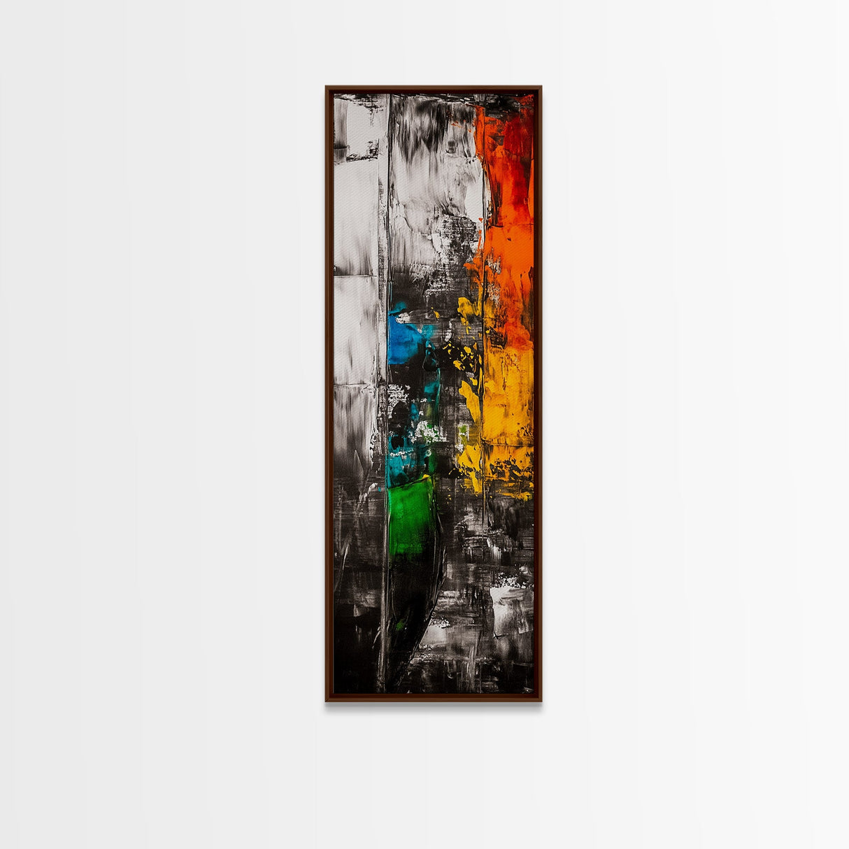 Color Block, Abstract Expressionist Art, Geometric Painting, Bold Textured Canvas, Vibrant Aesthetic, Statement Piece, Framed Canvas Print