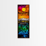 Vibrant Sunset, Landscape Art, Colorful Art, Nature Scene, Framed Canvas Print, Living Room Wall Art, Modern Home Decor, Autumn Wall Art