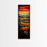 Autumn Fields, Sunset Painting, Warm Colors, Rustic Decor, Framed Canvas Print, Farmhouse Wall Art, Nature Inspired, Cozy Home Art