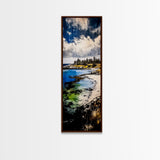 Coastal View, Ocean Serenity, Beach Scene, Tranquil Art, Framed Canvas Print, Living Room Wall Art, Seascape Painting, Nautical Home Decor