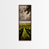 Vineyard Path, Wine Country, Rustic Landscape, Wall Decor, Living Room Art, Framed Canvas Print, Countryside, Nature Artwork