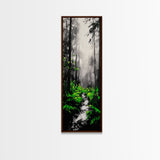 Misty Forest, Green Ferns, Moody Nature, Dark Aesthetic, Wall Decor, Canvas Print, Living Room Art, Modern Minimalist Artwork