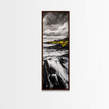 Dramatic Seascape, Stormy Ocean Art, Coastal Painting, Black and White Art, Monochrome Home Decor, Canvas Print, Living Room Accent