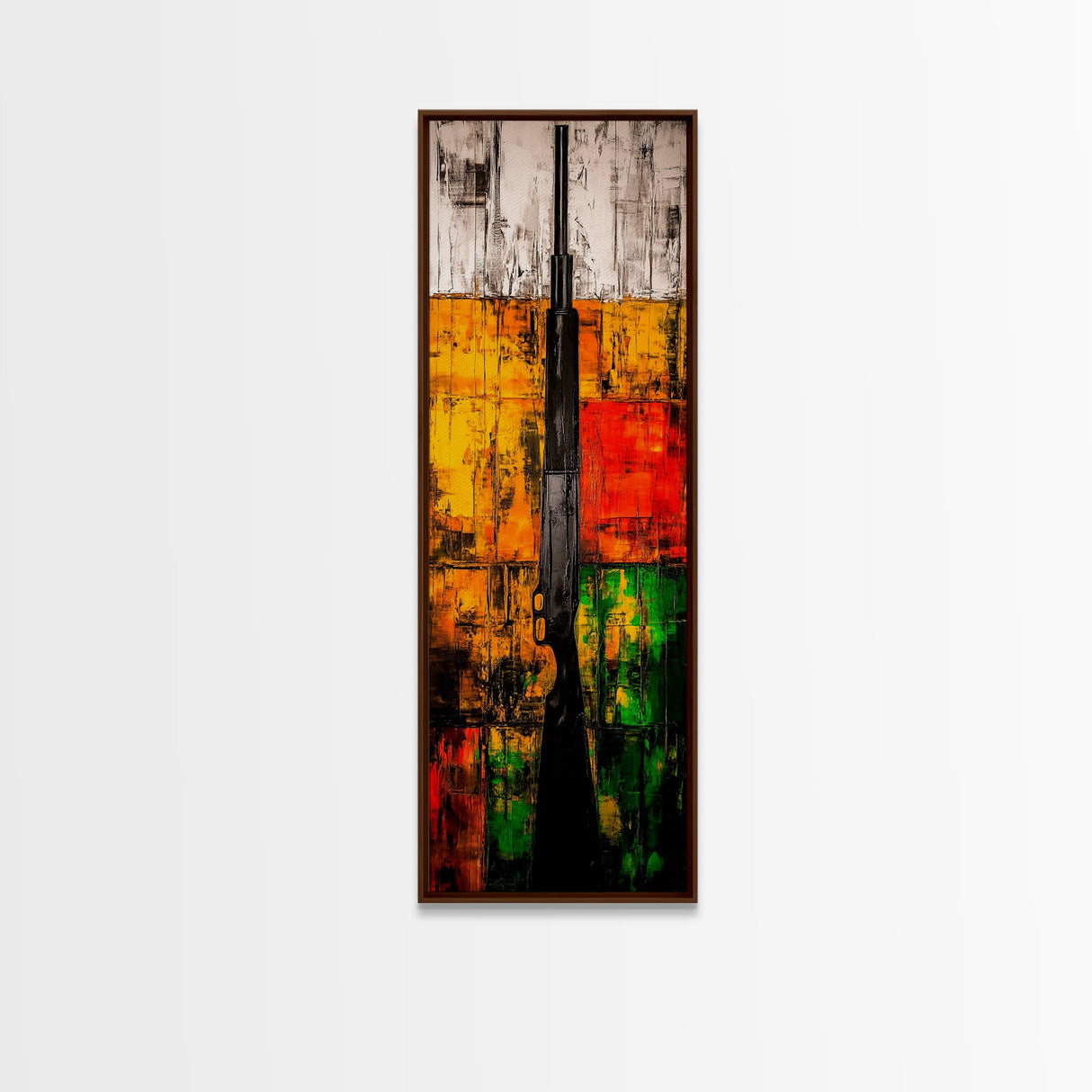 Shotgun Painting, Rustic Hunting, Framed Canvas Print, Man Cave Wall Art, Western Decor, Cabin Artwork, Bold Statement Piece