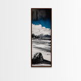Stormy Seaside, Dramatic Sky, Ocean Waves, Canvas Print, Moody Wall Art, Monochrome Coastal Decor, Modern Living Room Art