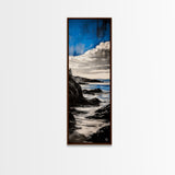 Sunset Horizon, Rocky Beach, Ocean Scene, Canvas Print, Contemporary Wall Art, Beach House Decor, Serene Nature Art