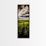 Rolling Fields, Green Landscape Painting, Farmhouse Wall Art, Nature Artwork, Rustic Home Decor, Country Living Room Art, Canvas Print