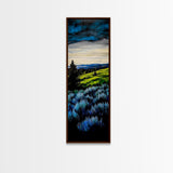 Rolling Hills, Blue and Green Landscape Art, Farmhouse Wall Decor, Modern Countryside Painting, Living Room or Office Art, Canvas Print