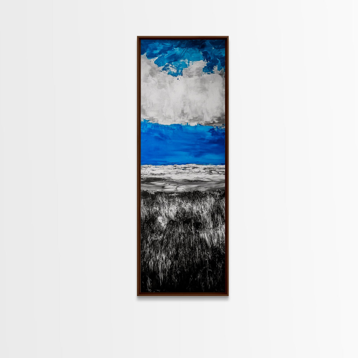 Ocean Horizon, Blue and White Seascape Painting, Coastal Wall Art, Modern Minimalist Decor, Living Room or Office Art, Canvas Print