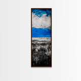 Ocean Horizon, Blue and White Seascape Painting, Coastal Wall Art, Modern Minimalist Decor, Living Room or Office Art, Canvas Print