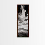 Black and White Sky, Cloudscape Wall Art, Minimalist Artwork, Nature Landscape Painting, Office or Bedroom Decor, Framed Canvas Print