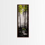 Misty Forest, Yellow Leaves, Autumn Woods, Framed Canvas Print, Nature Wall Art, Modern Home Decor, Minimalist Landscape, Fall Art