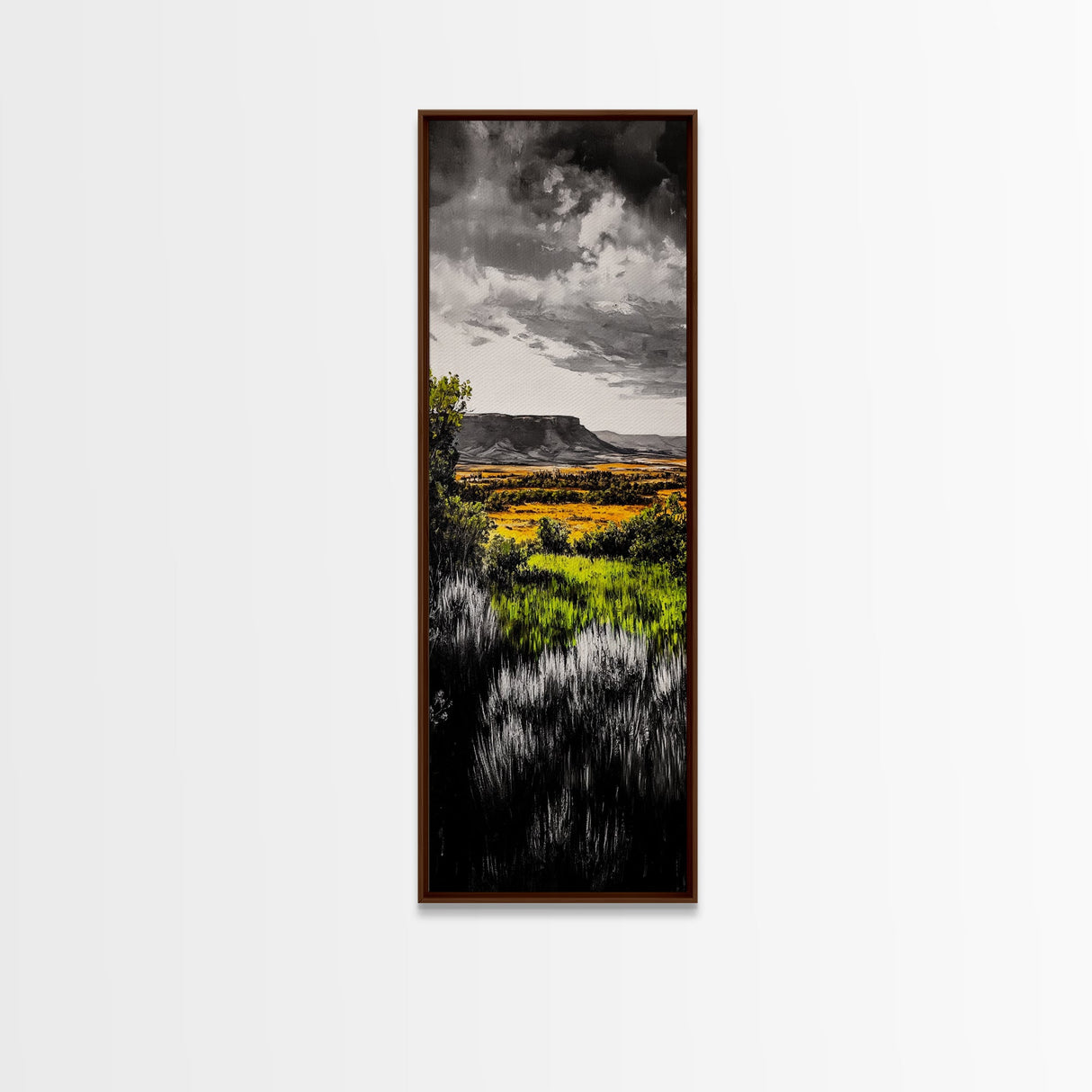 Autumn Fields, Dramatic Sky, Nature Landscape, Canvas Print, Scenic Wall Art, Rustic Home Decor, Warm Toned Painting, Living Room Art