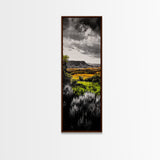 Autumn Fields, Dramatic Sky, Nature Landscape, Canvas Print, Scenic Wall Art, Rustic Home Decor, Warm Toned Painting, Living Room Art