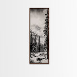 Snowfall Forest, Framed Canvas Print, Winter Scene, Nature Lover Gift, Minimalist Home Decor, Monochrome Art, Living Room Artwork