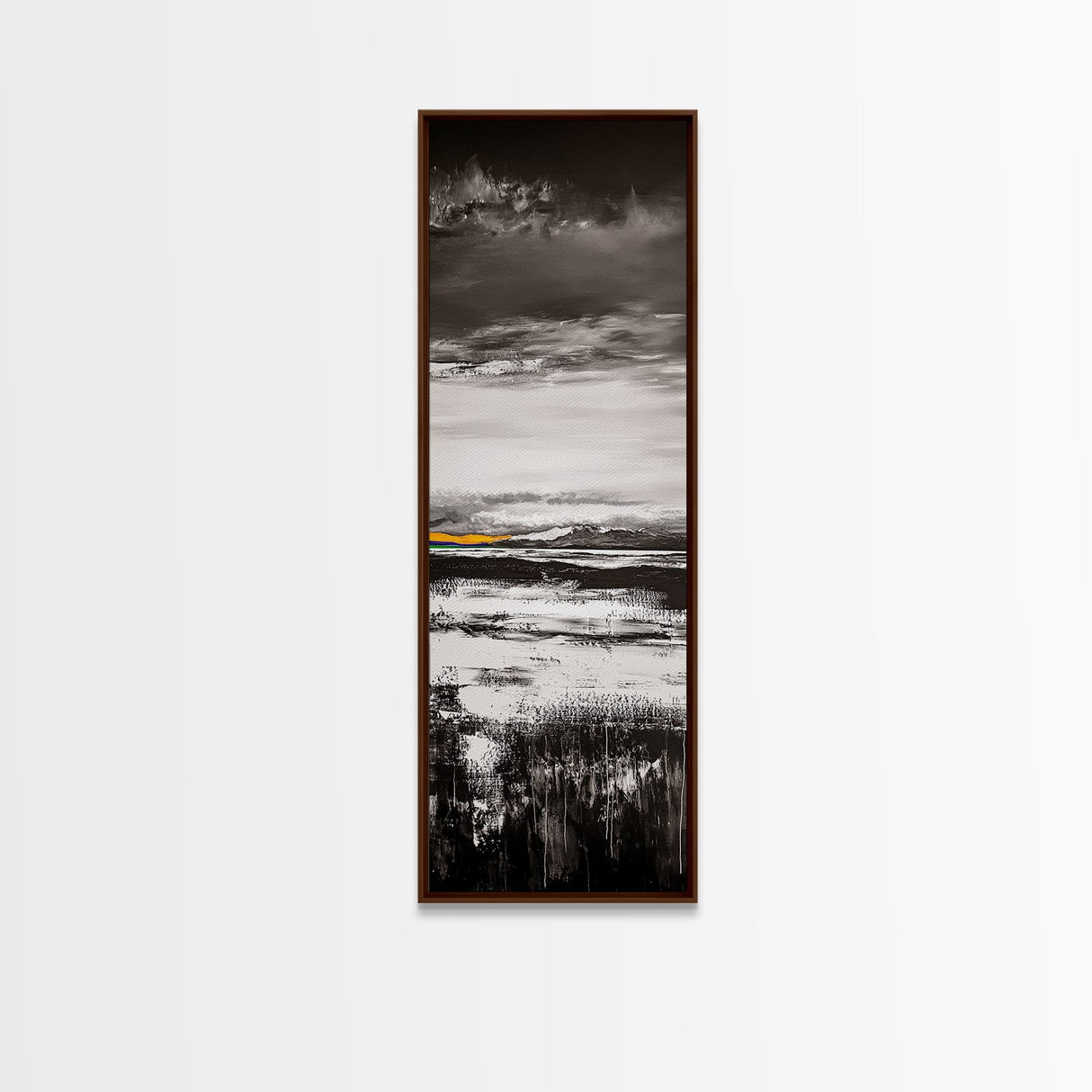Moody Landscape Art, Black and White Painting, Nature Inspired Wall Decor, Rustic Home Accent, Modern Minimalist Style, Canvas Print