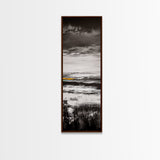 Moody Landscape Art, Black and White Painting, Nature Inspired Wall Decor, Rustic Home Accent, Modern Minimalist Style, Canvas Print
