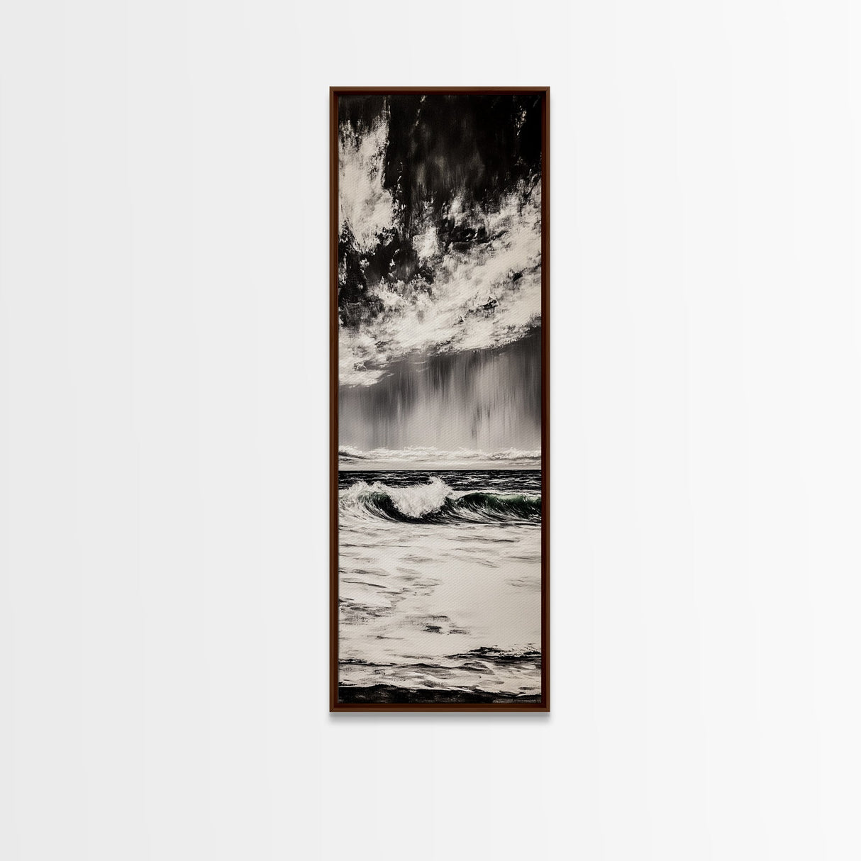 Ocean, Waves, Storm, Canvas Print, Coastal Wall Art, Beach House Decor, Dramatic Seascape, Minimalist Monochrome, Nautical Theme Artwork