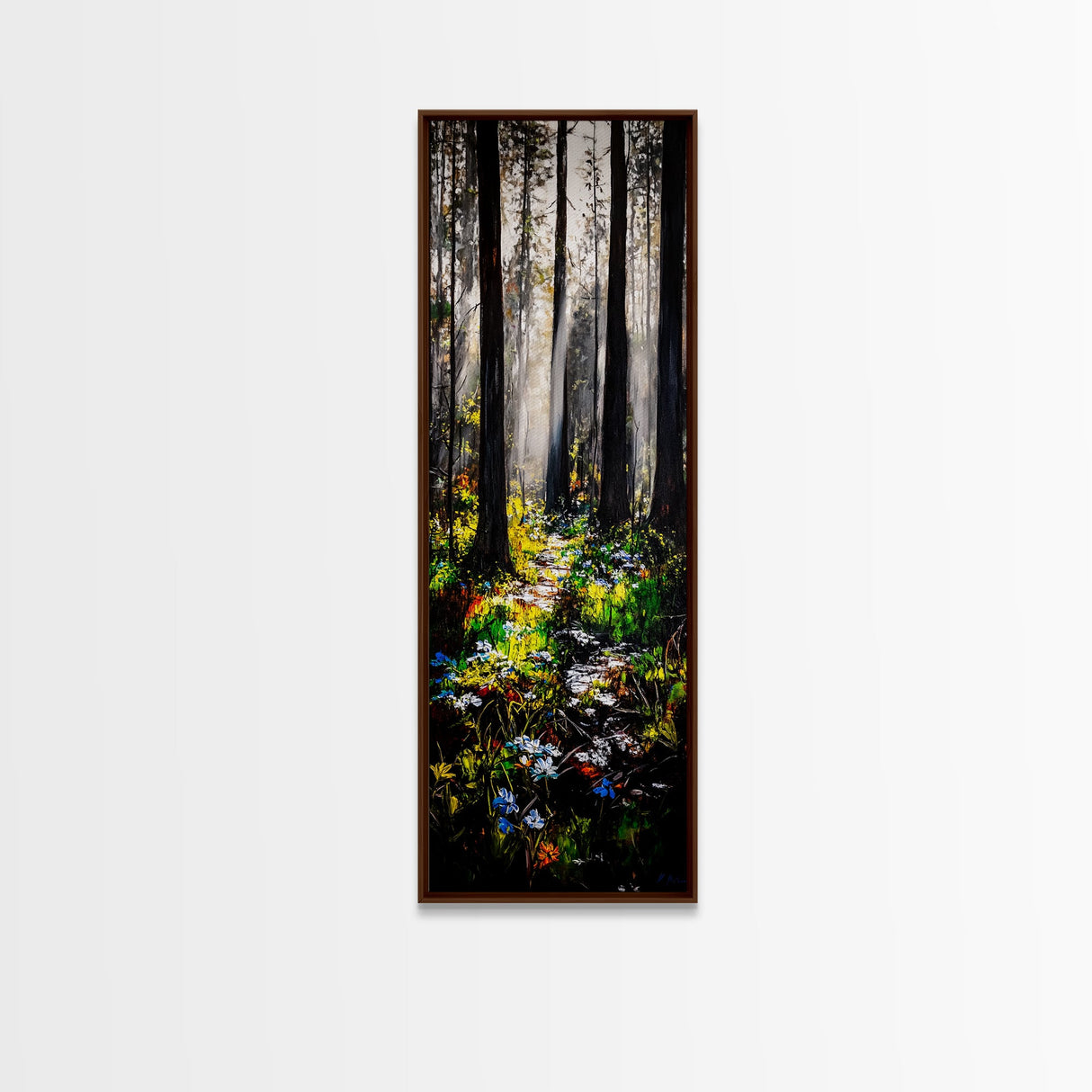 Pathway, Trees, Woodland, Canvas Print, Nature Lover Art, Whimsical Forest Scene, Sunlit Woods, Bohemian Wall Decor, Autumn Inspired Art