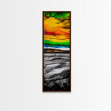 Vibrant, Sunset, Beach, Framed Canvas Print, Colorful Seascape, Tropical Wall Art, Sunset Painting, Living Room Decor, Ocean Art